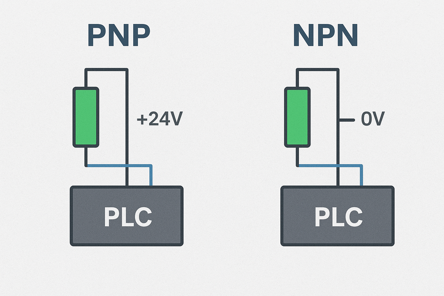 تفاوت سنسور PNP و NPN